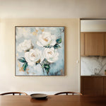 Floral 1357 Canvas Art 16" x 16" / 40 x 40 cm / Black