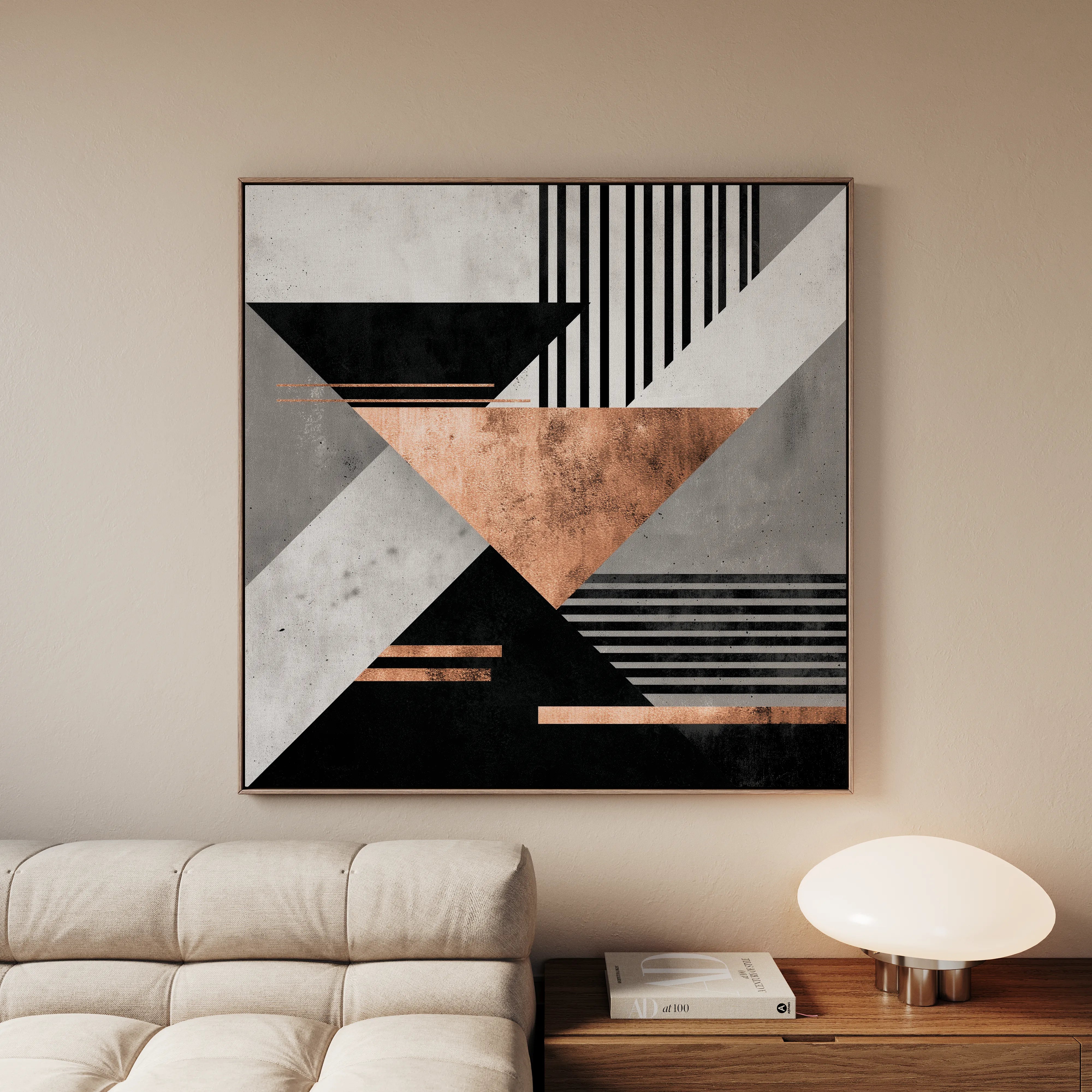 Abstract 1358 Canvas Art 16" x 16" / 40 x 40 cm / Black