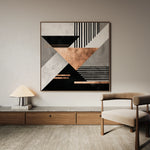Abstract 1358 Canvas Art 16" x 16" / 40 x 40 cm / Black