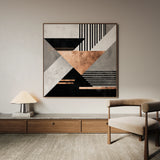 Abstract 1358 Canvas Art 16" x 16" / 40 x 40 cm / Black