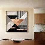 Abstract 1358 Canvas Art 16" x 16" / 40 x 40 cm / Black