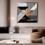 Abstract 1358 Canvas Art 16" x 16" / 40 x 40 cm / Black