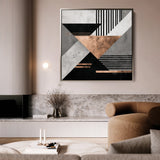 Abstract 1358 Canvas Art 16" x 16" / 40 x 40 cm / Black