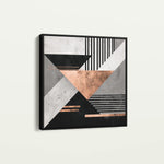 Abstract 1358 Canvas Art 16" x 16" / 40 x 40 cm / Black