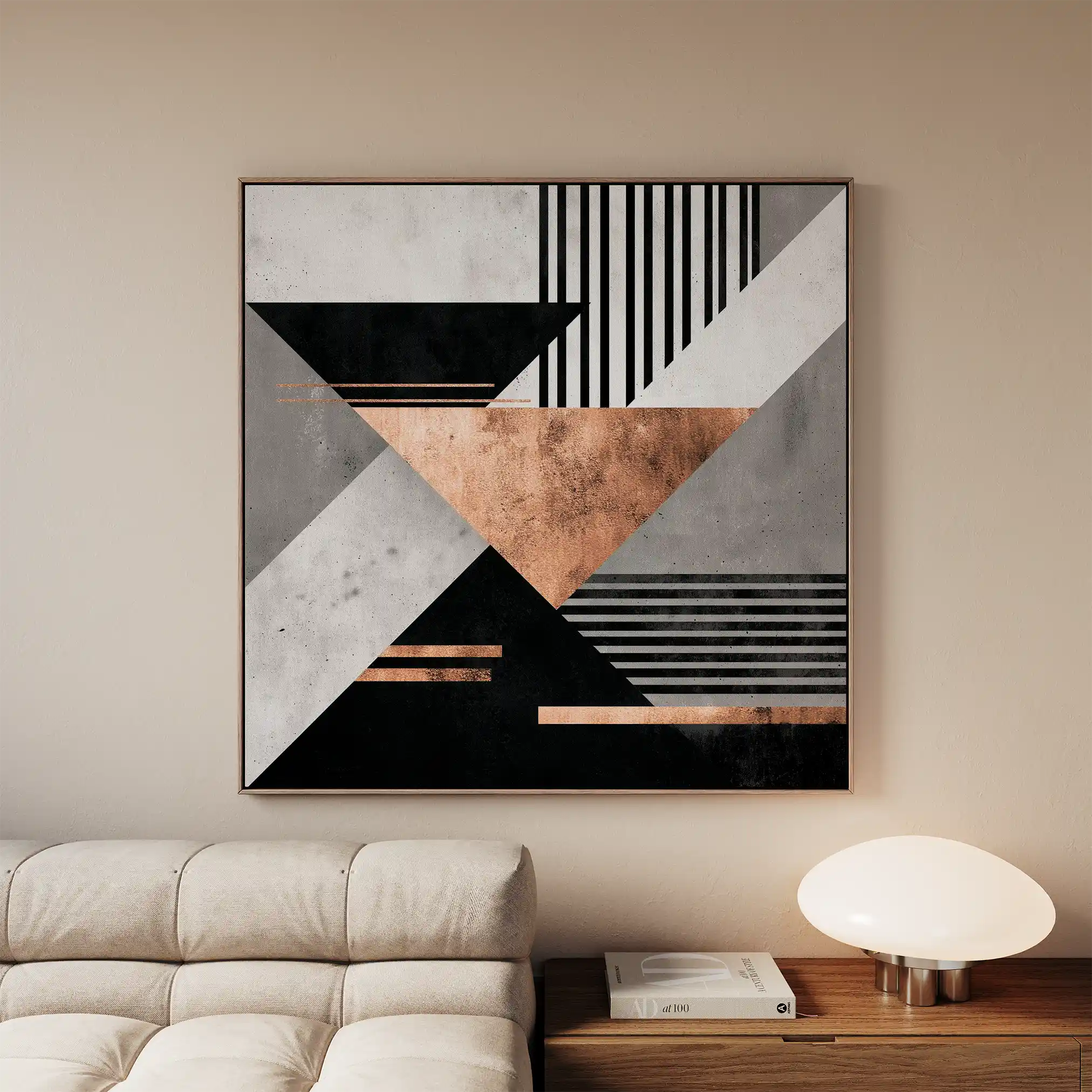 Abstract 1358 Canvas Art 60 x 60 cm / Black