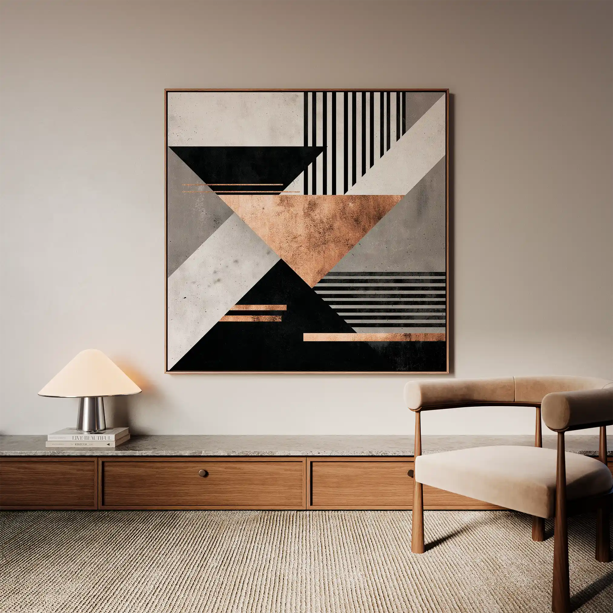 Abstract 1358 Canvas Art 60 x 60 cm / Black