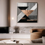 Abstract 1358 Canvas Art 60 x 60 cm / Black