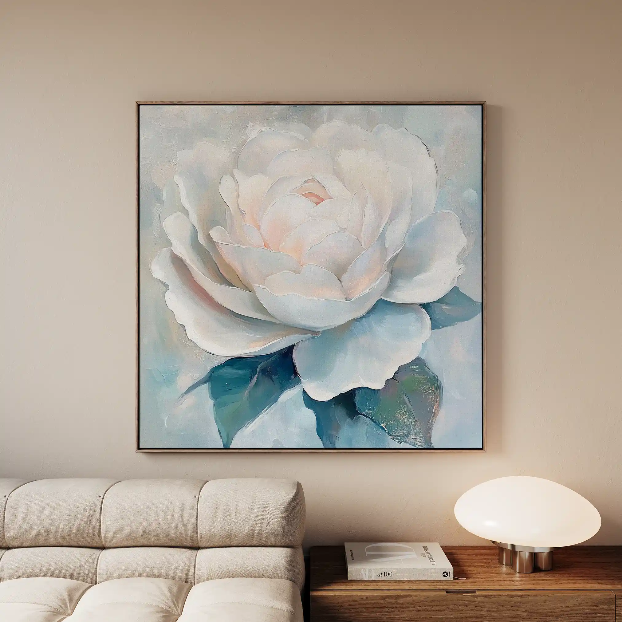Floral 1358 Canvas Art 16" x 16" / 40 x 40 cm / Black
