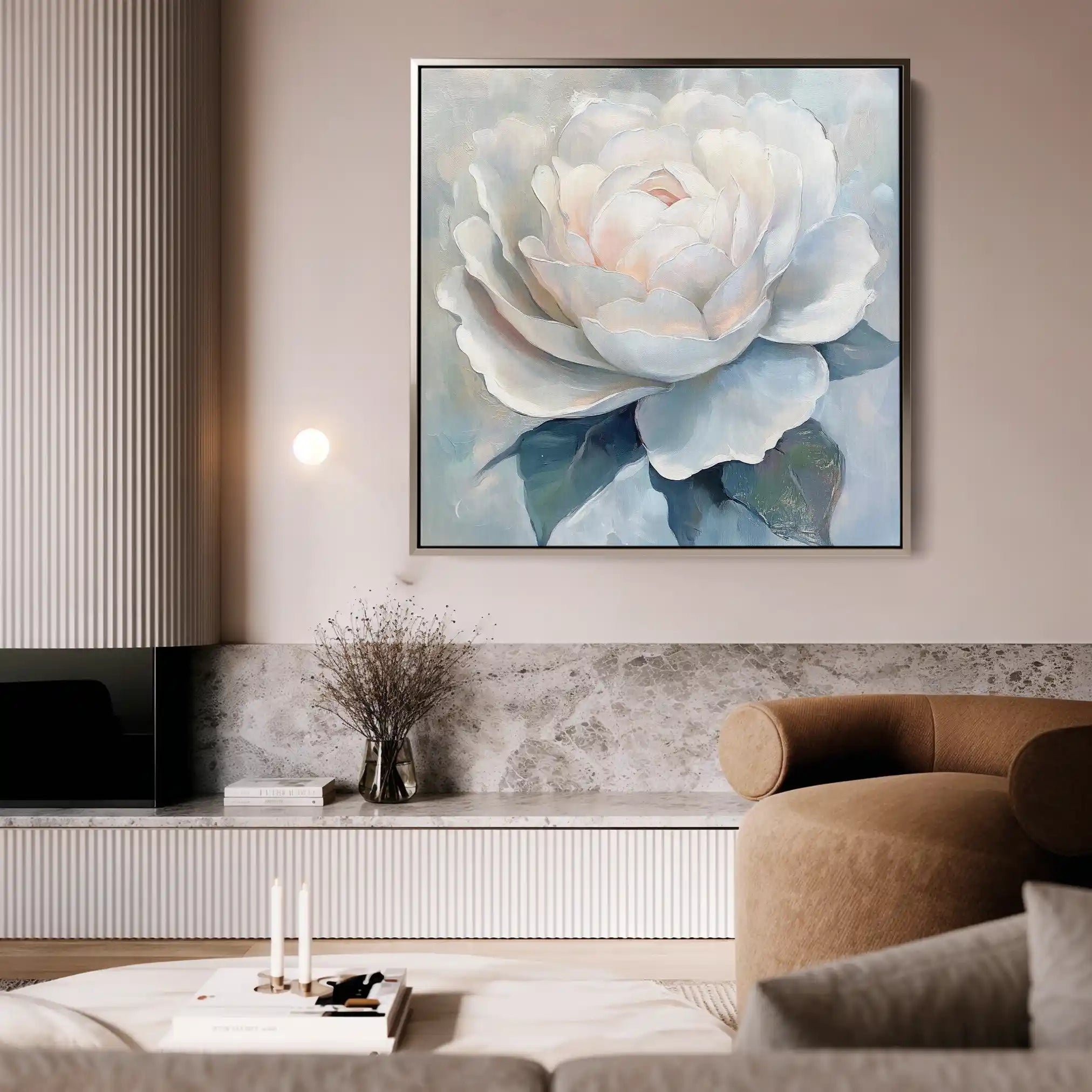 Floral 1358 Canvas Art 16" x 16" / 40 x 40 cm / Black