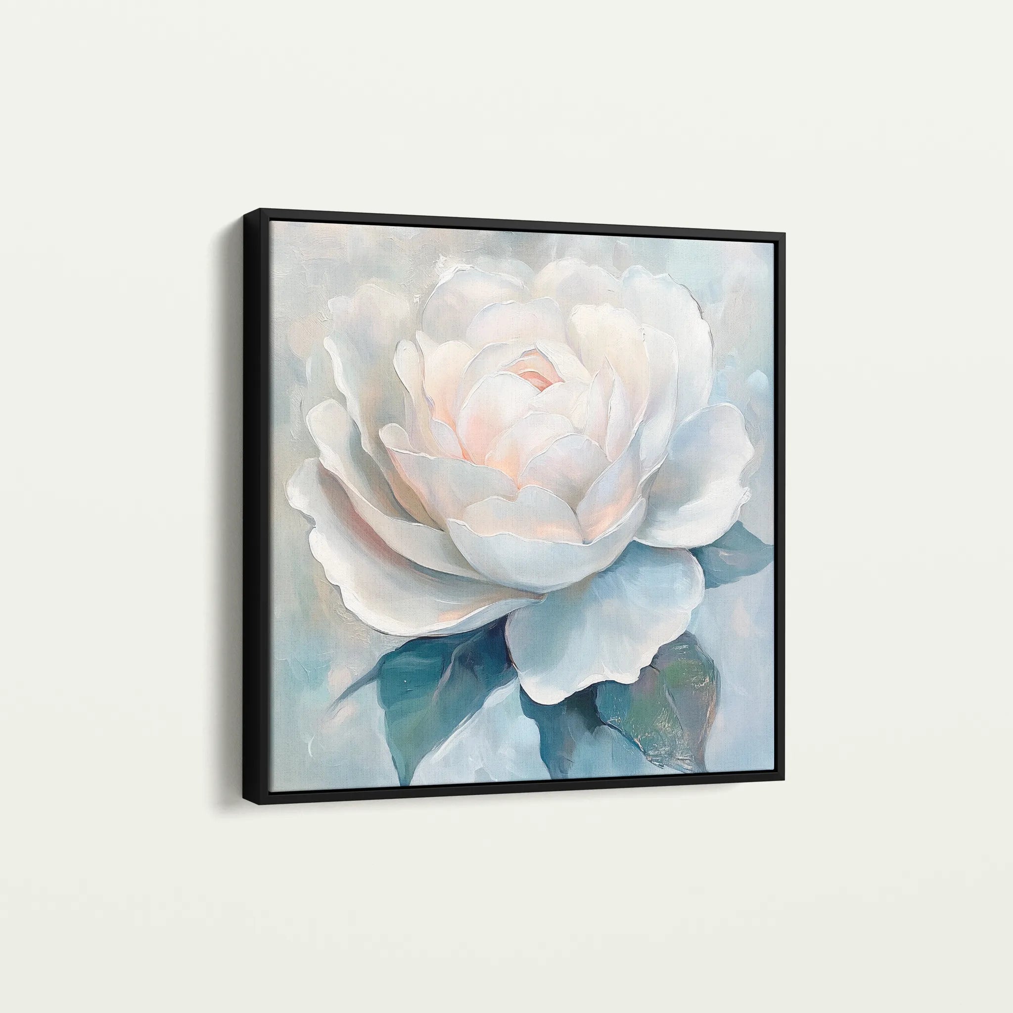 Floral 1358 Canvas Art 16" x 16" / 40 x 40 cm / Black