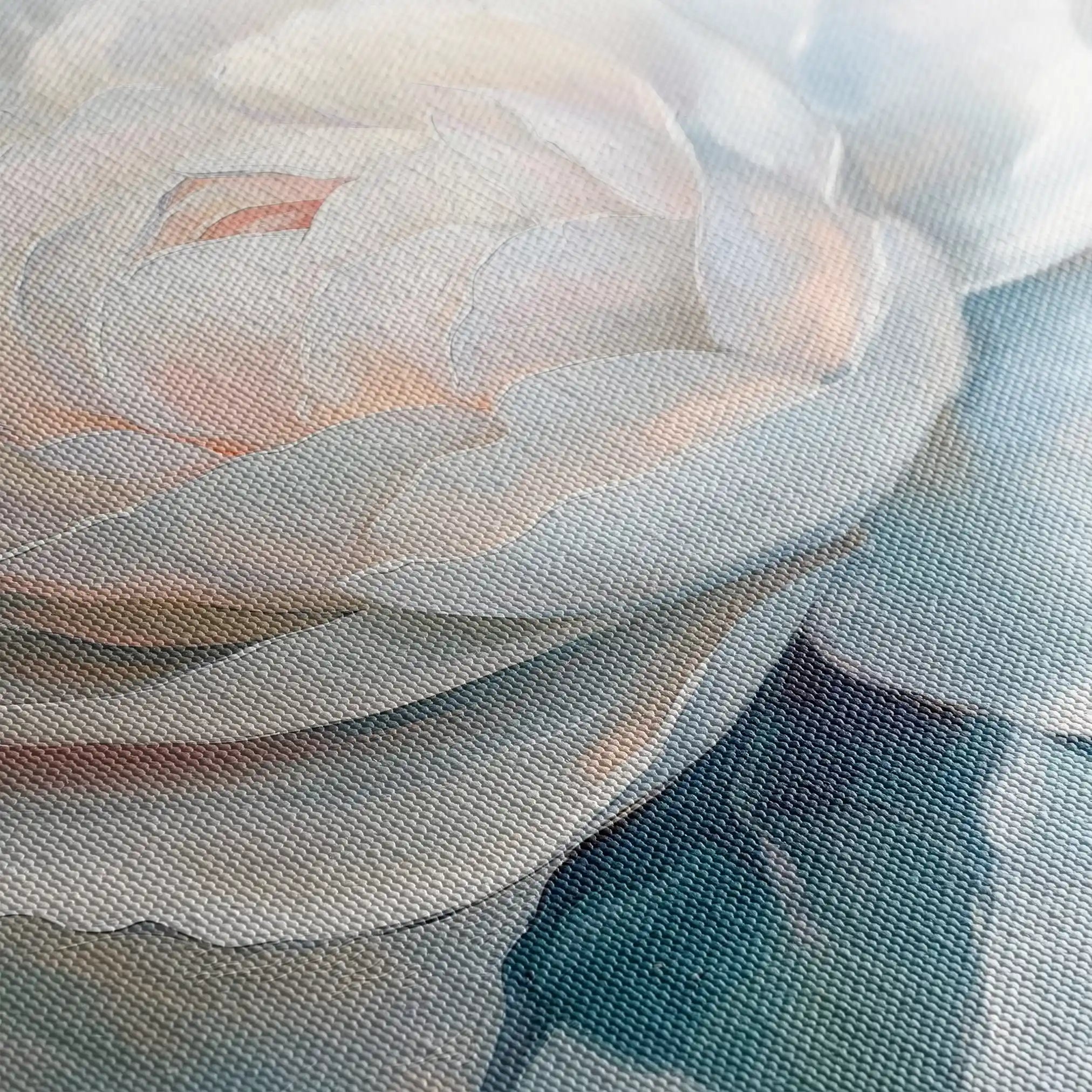Floral 1358 Canvas Art 16" x 16" / 40 x 40 cm / Black