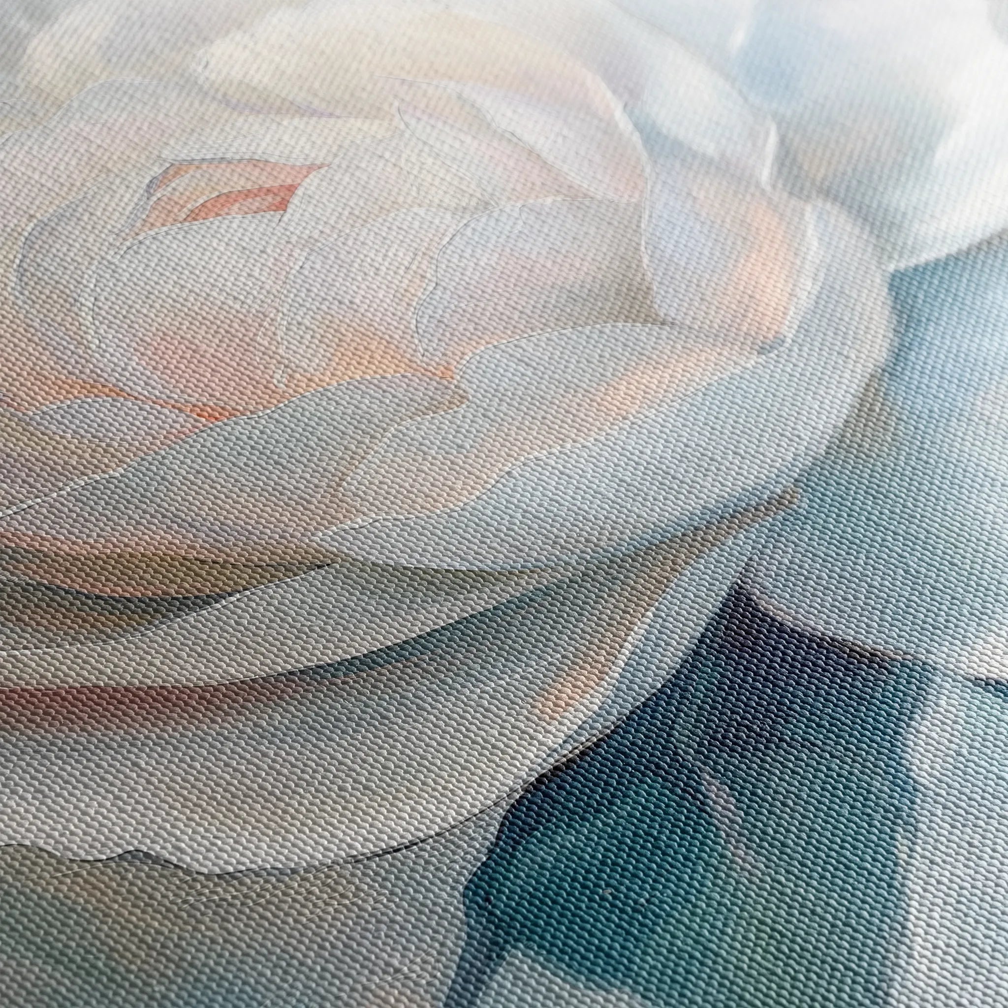 Floral 1358 Canvas Art 16" x 16" / 40 x 40 cm / Black