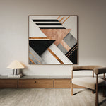 Abstract 1359 Canvas Art 16" x 16" / 40 x 40 cm / Black