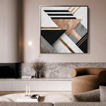 Abstract 1359 Canvas Art 16" x 16" / 40 x 40 cm / Black