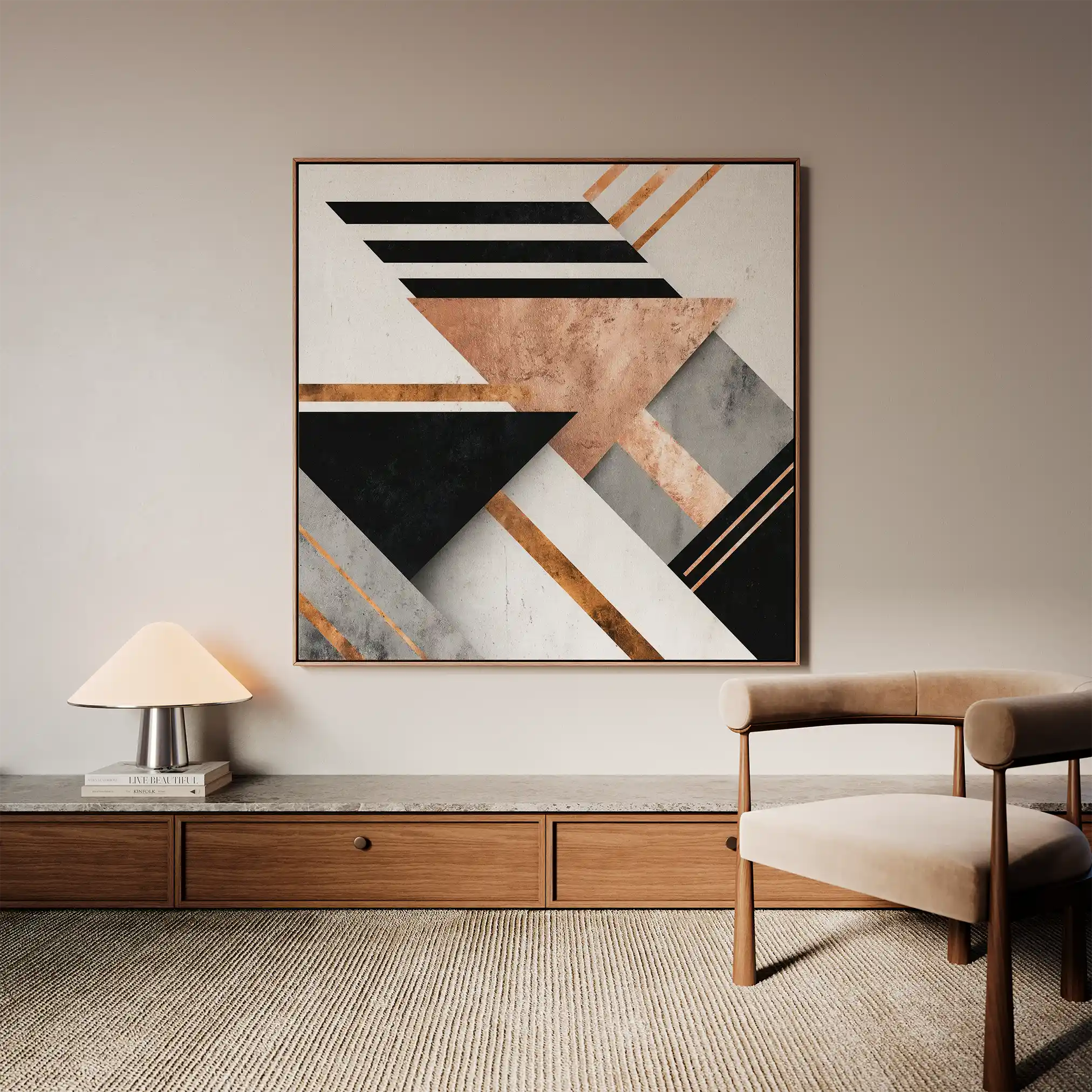Abstract 1359 Canvas Art 60 x 60 cm / Black