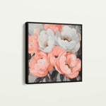 Floral 1359 Canvas Art 16" x 16" / 40 x 40 cm / Black
