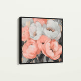 Floral 1359 Canvas Art 16" x 16" / 40 x 40 cm / Black