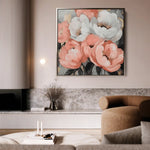 Floral 1359 Canvas Art 60 x 60 cm / Black
