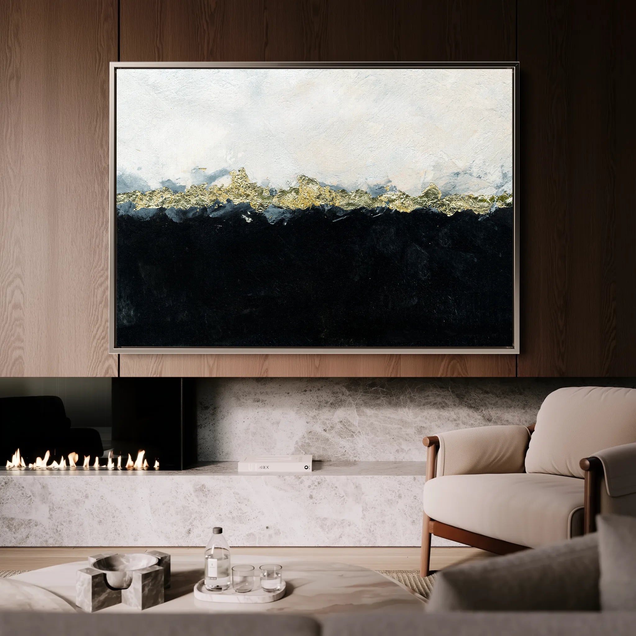Abstract 136 Canvas Art 18" x 24" / 45 x 60 cm / Black
