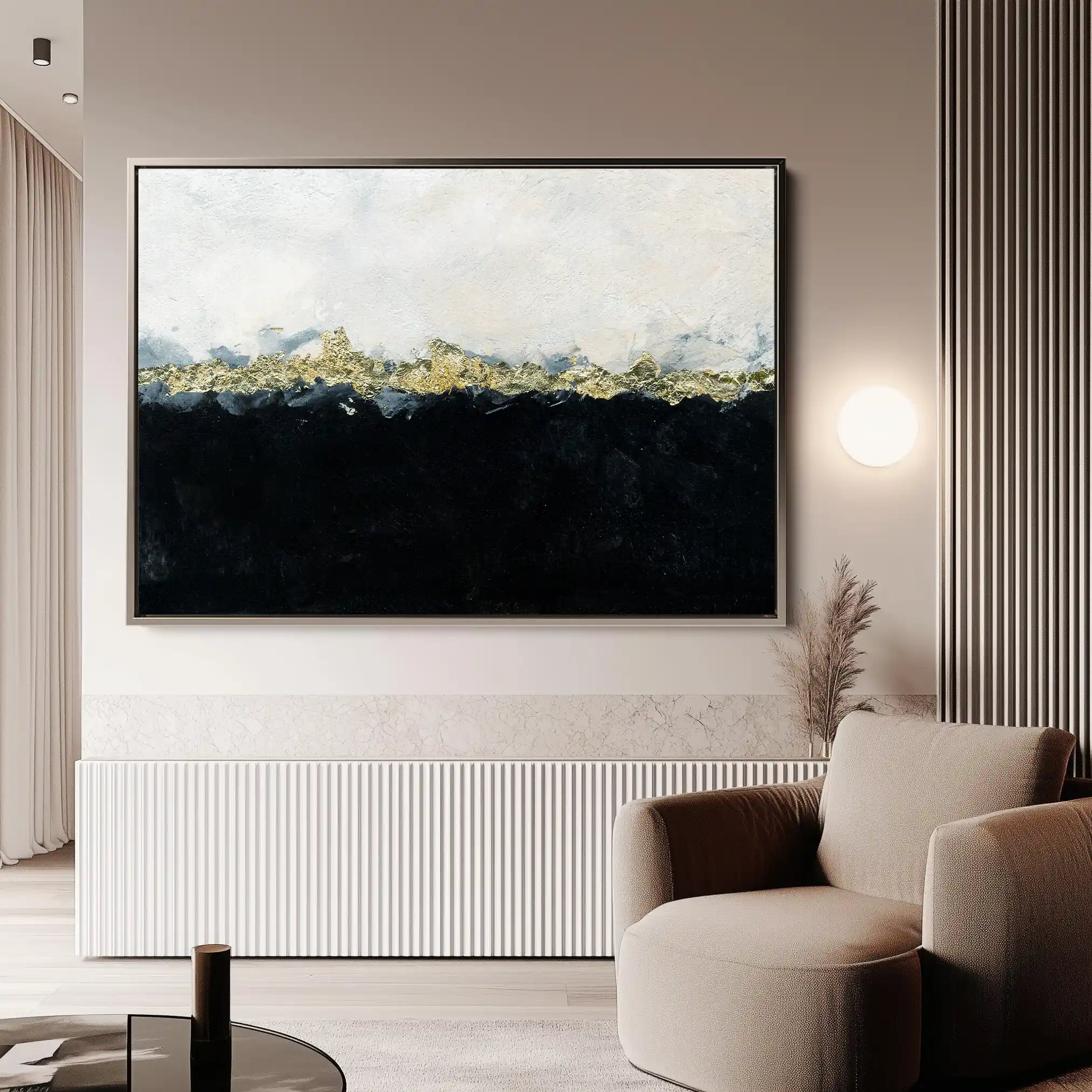 Abstract 136 Canvas Art 60 x 40 cm / Black