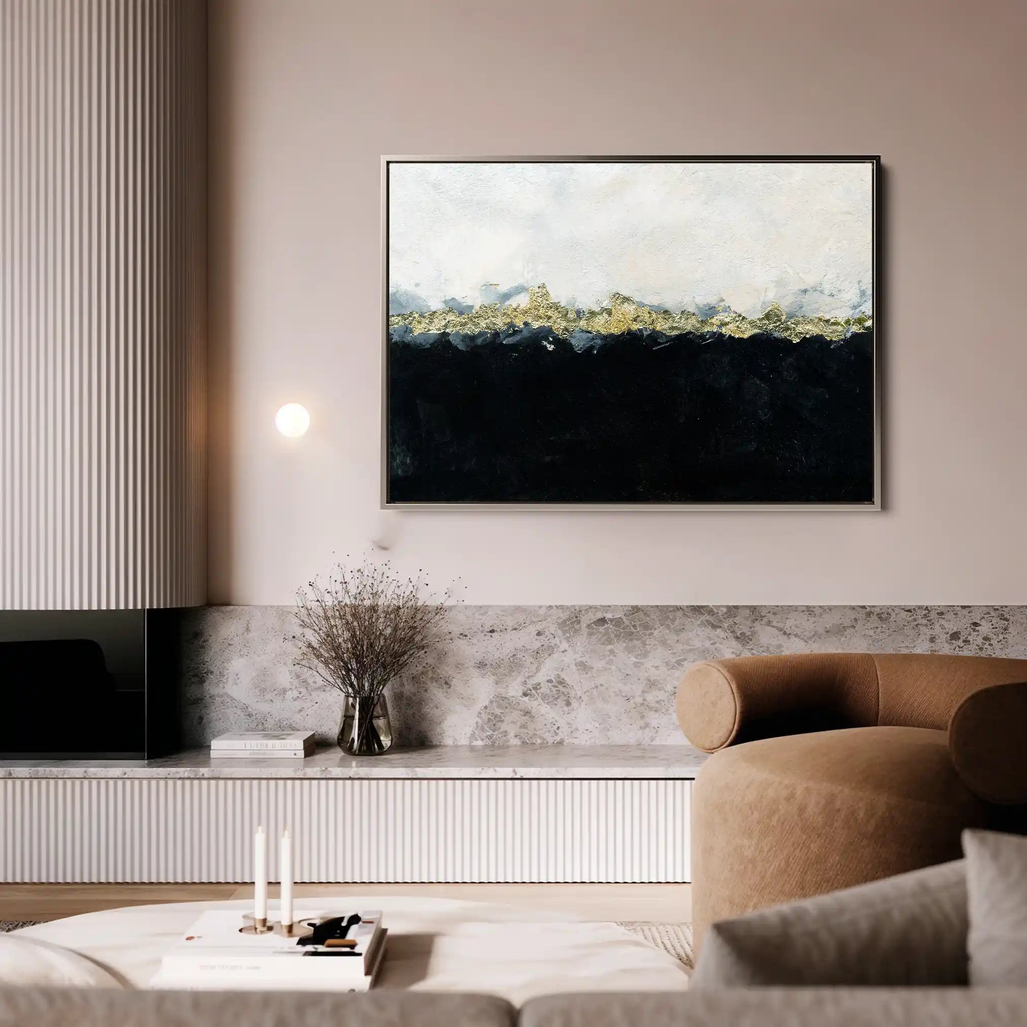 Abstract 136 Canvas Art 60 x 40 cm / Black