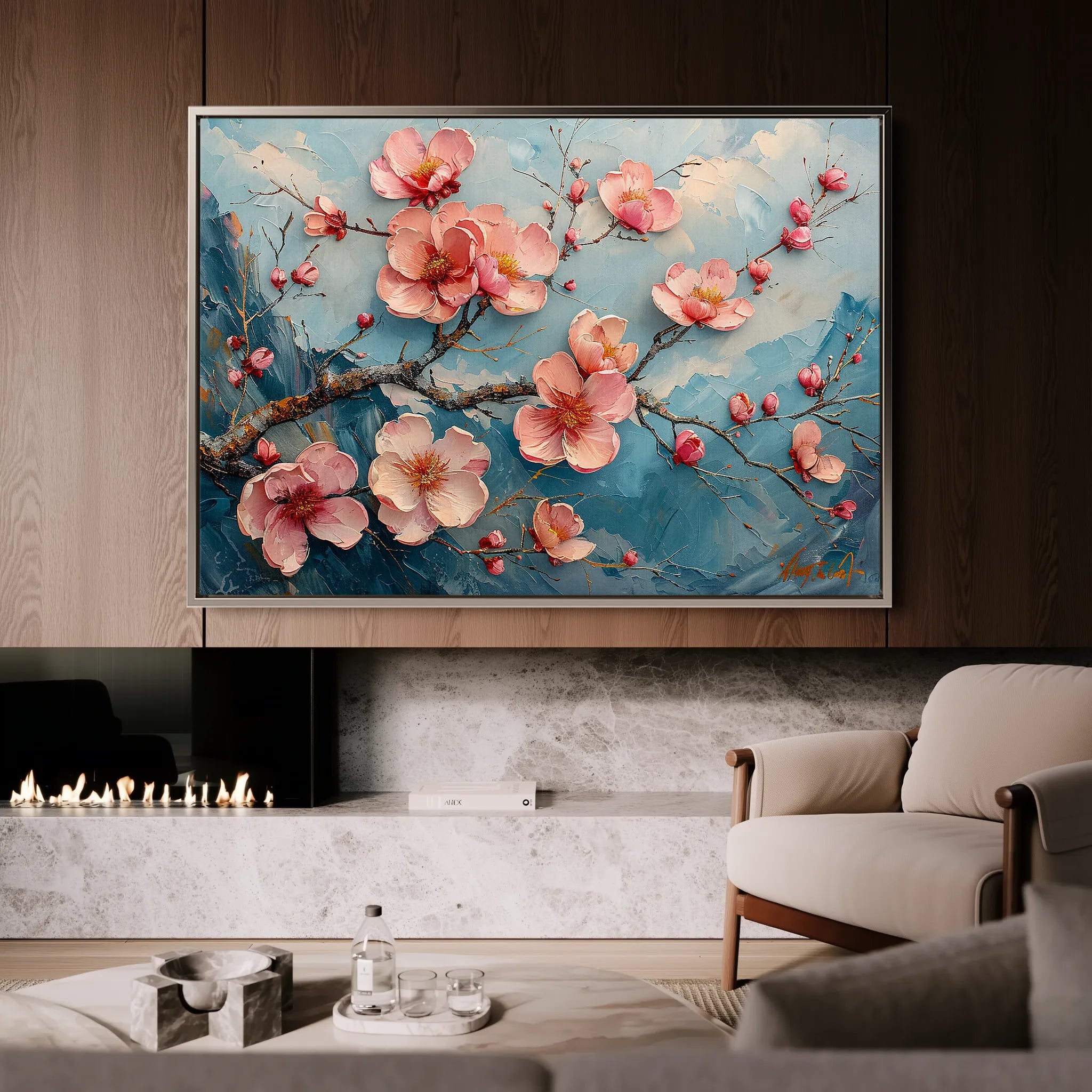 Floral 136 Canvas Art 18" x 24" / 45 x 60 cm / Black
