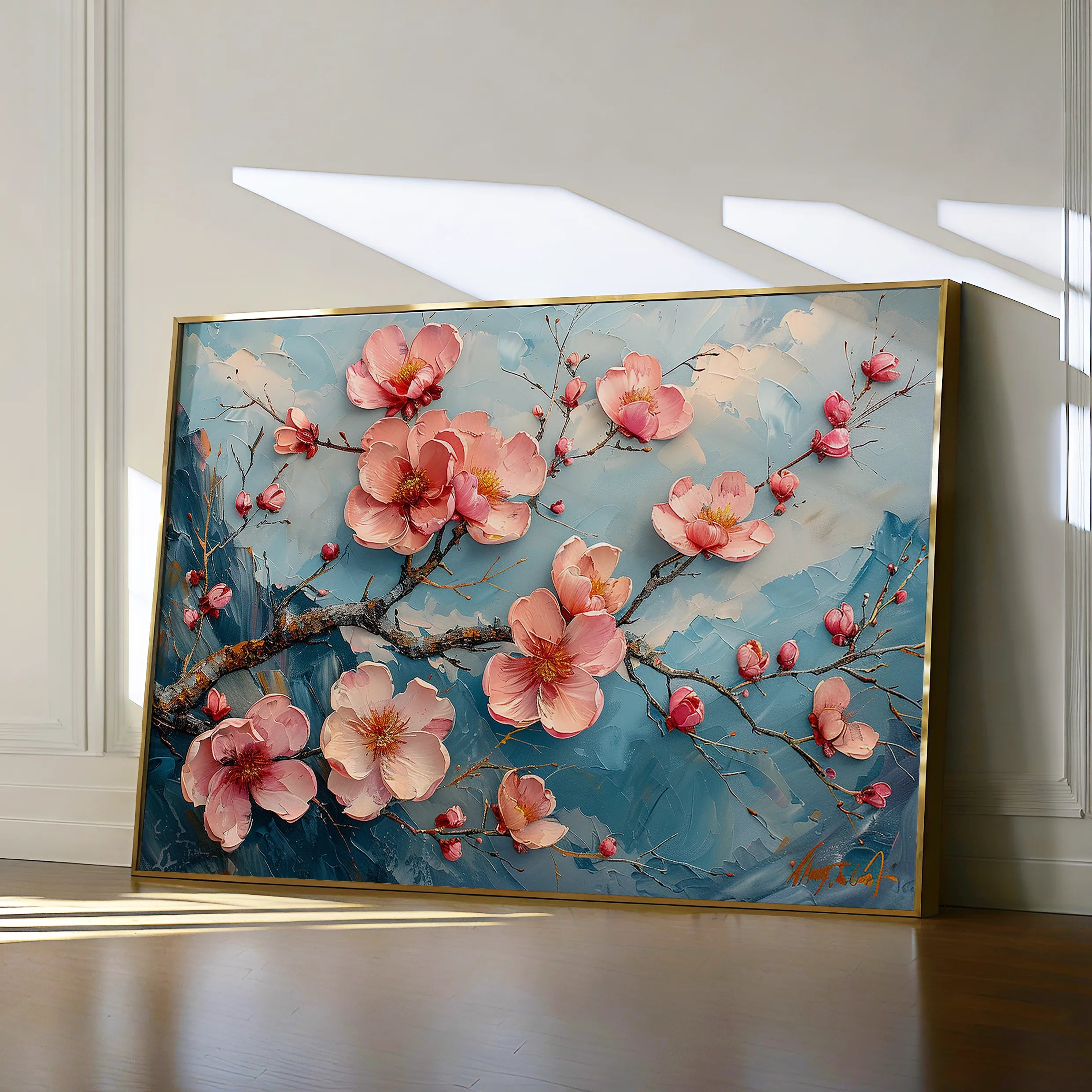 Floral 136 Canvas Art 18" x 24" / 45 x 60 cm / Black