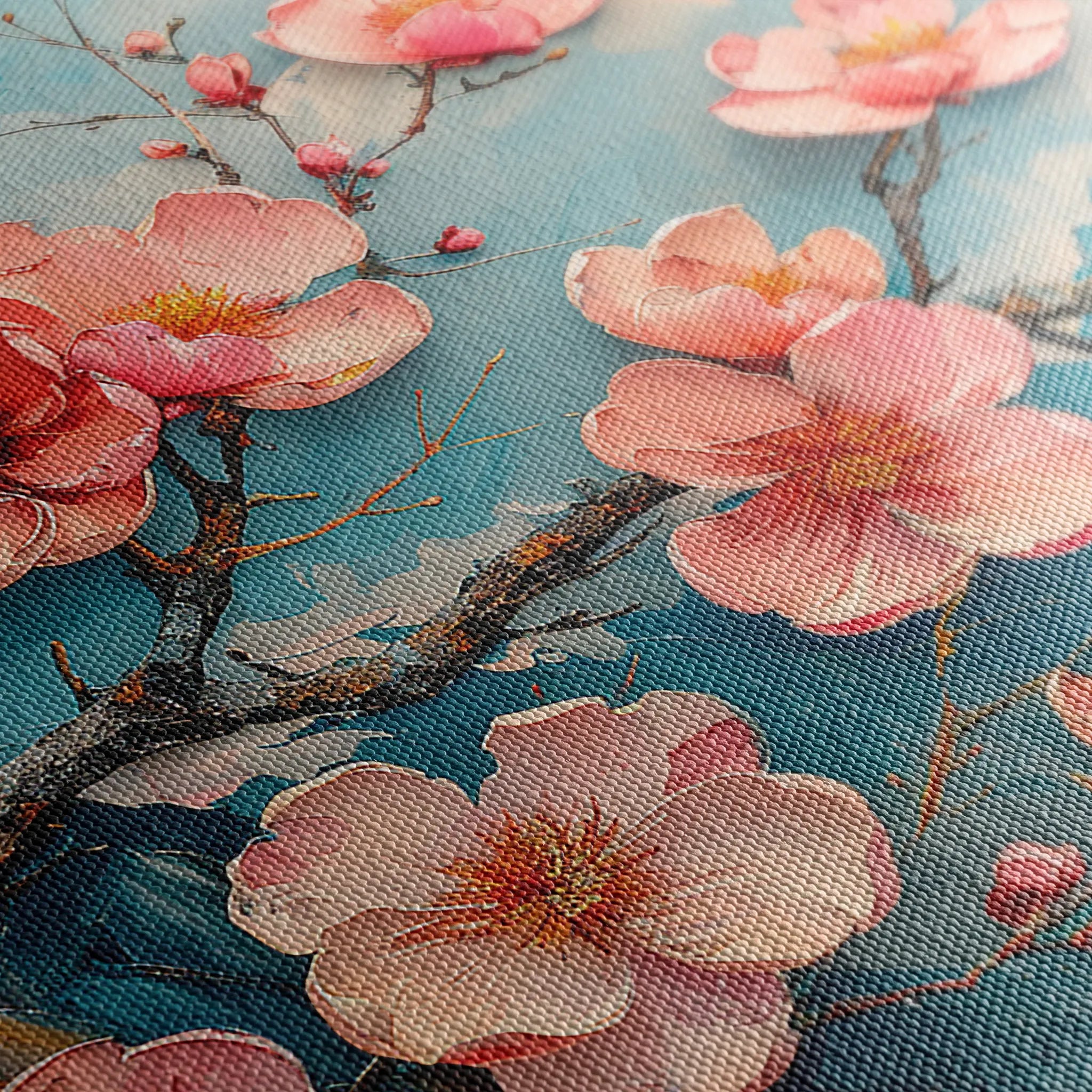 Floral 136 Canvas Art 18" x 24" / 45 x 60 cm / Black