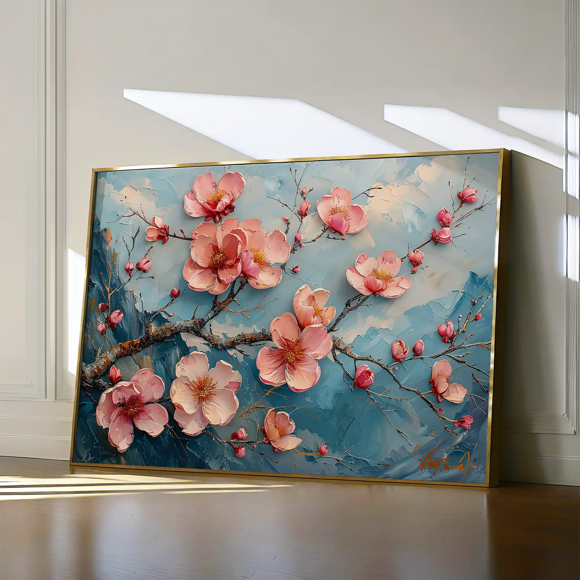 Floral 136 Canvas Art 60 x 40 cm / Black