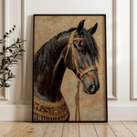 Horses 136 Canvas Art 18" x 24" / 45 x 60 cm / Black