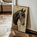 Horses 136 Canvas Art 18" x 24" / 45 x 60 cm / Black