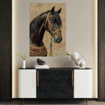 Horses 136 Canvas Art 18" x 24" / 45 x 60 cm / Black