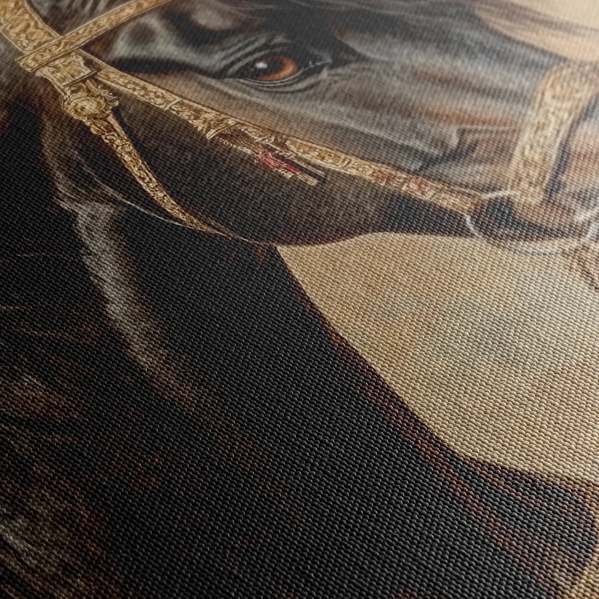 Horses 136 Canvas Art 18" x 24" / 45 x 60 cm / Black