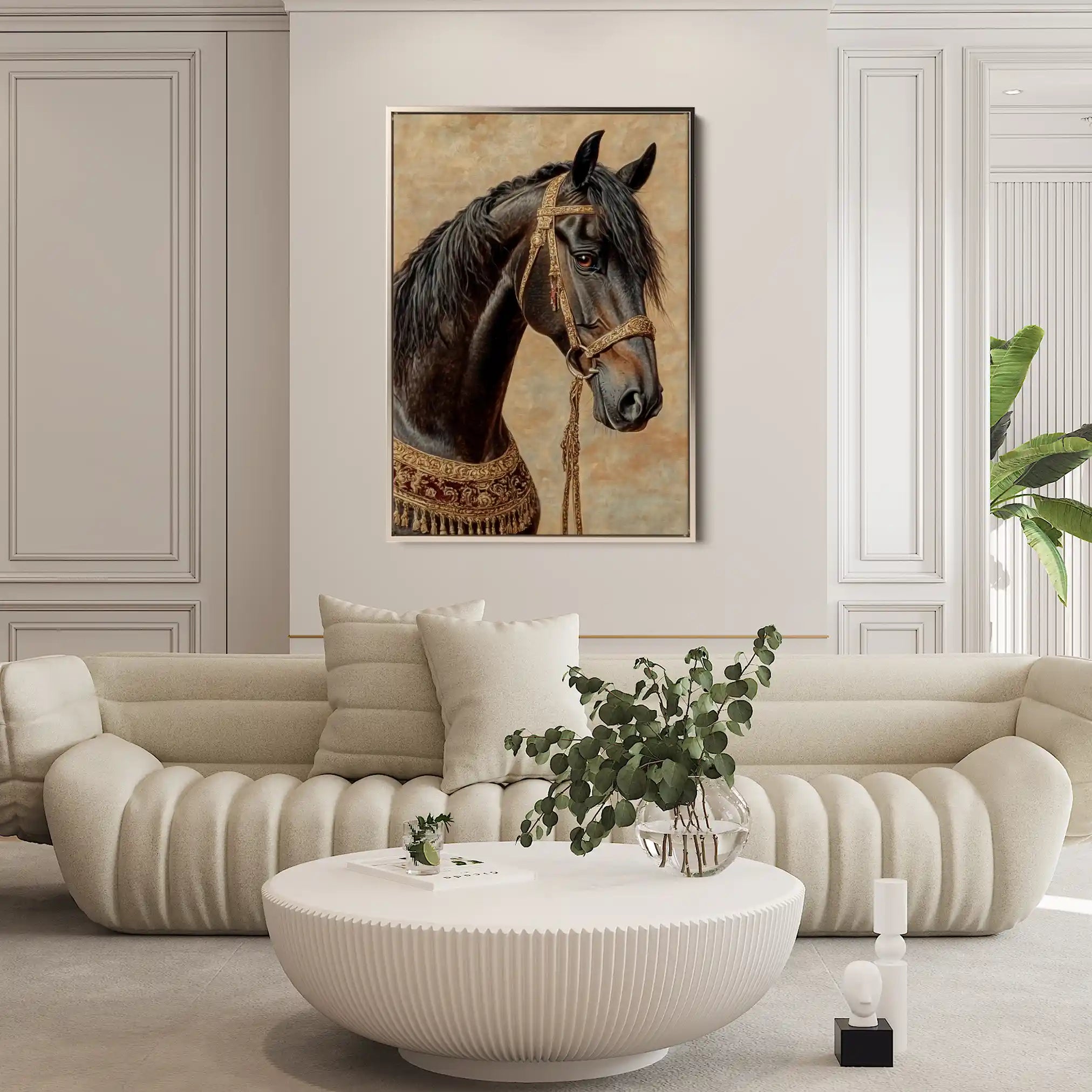 Horses 136 Canvas Art 60 x 40 cm / Black