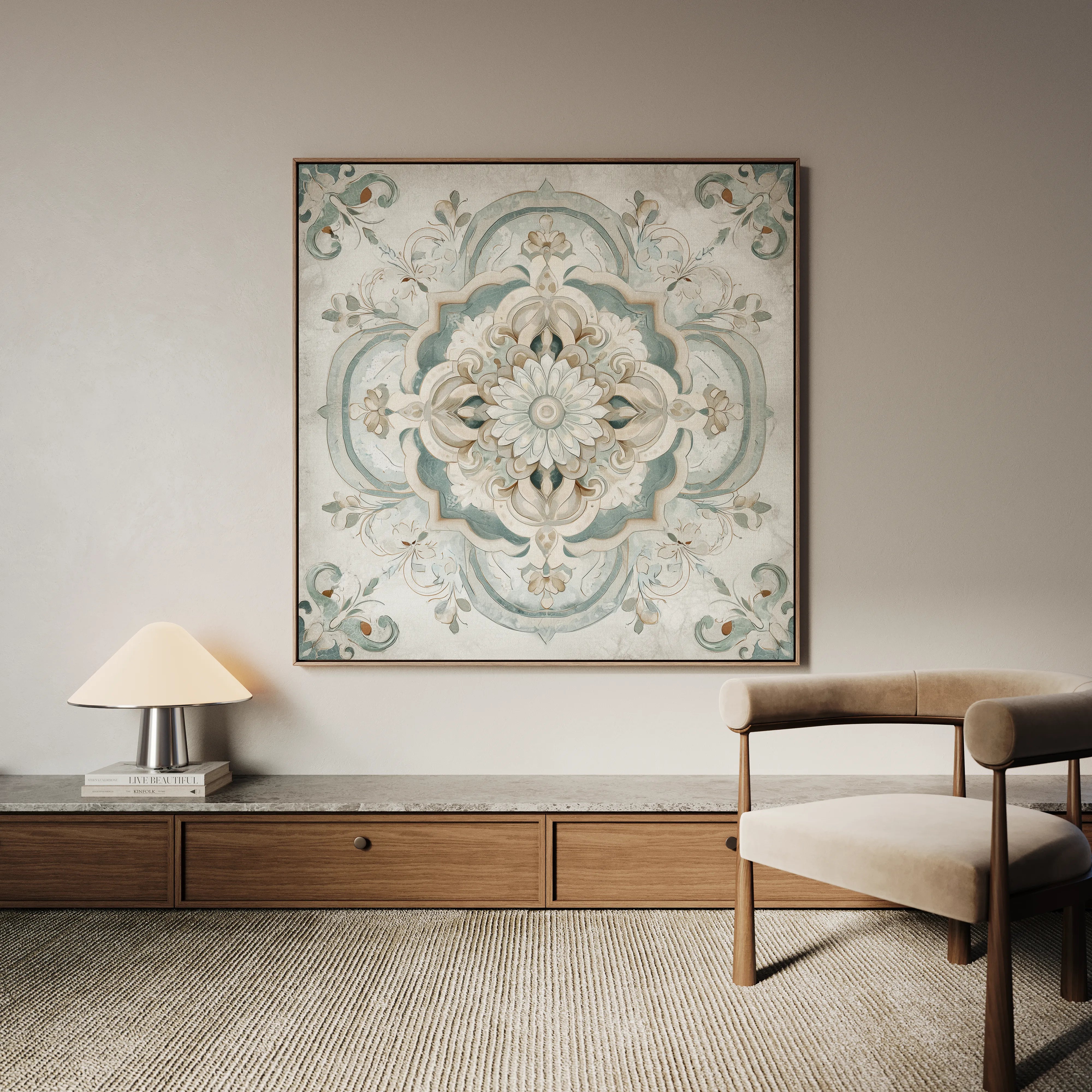 Abstract 1360 Canvas Art 16" x 16" / 40 x 40 cm / Black