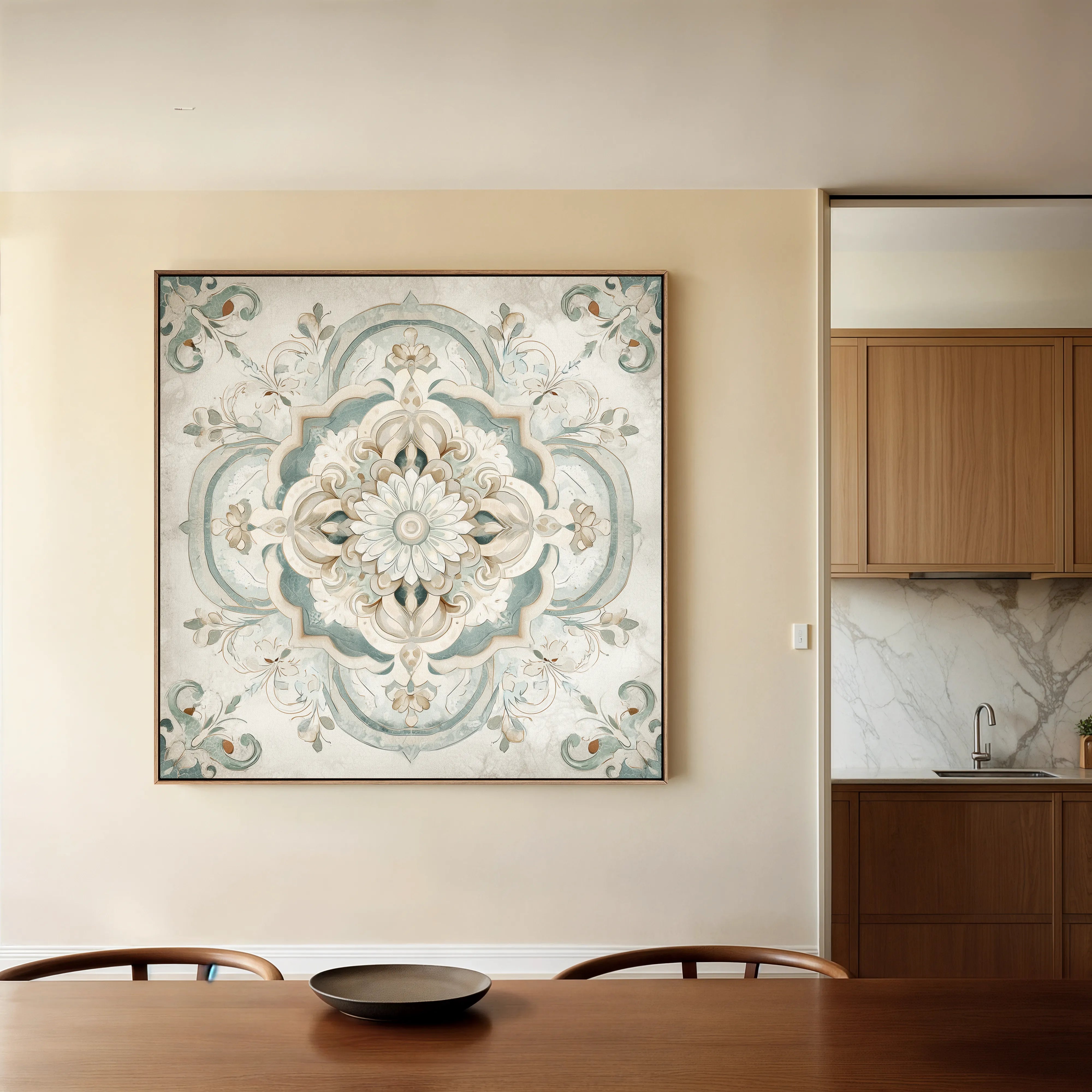Abstract 1360 Canvas Art 16" x 16" / 40 x 40 cm / Black