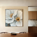 Floral 1360 Canvas Art 16" x 16" / 40 x 40 cm / Black