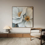 Floral 1360 Canvas Art 16" x 16" / 40 x 40 cm / Black