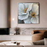 Floral 1360 Canvas Art 16" x 16" / 40 x 40 cm / Black