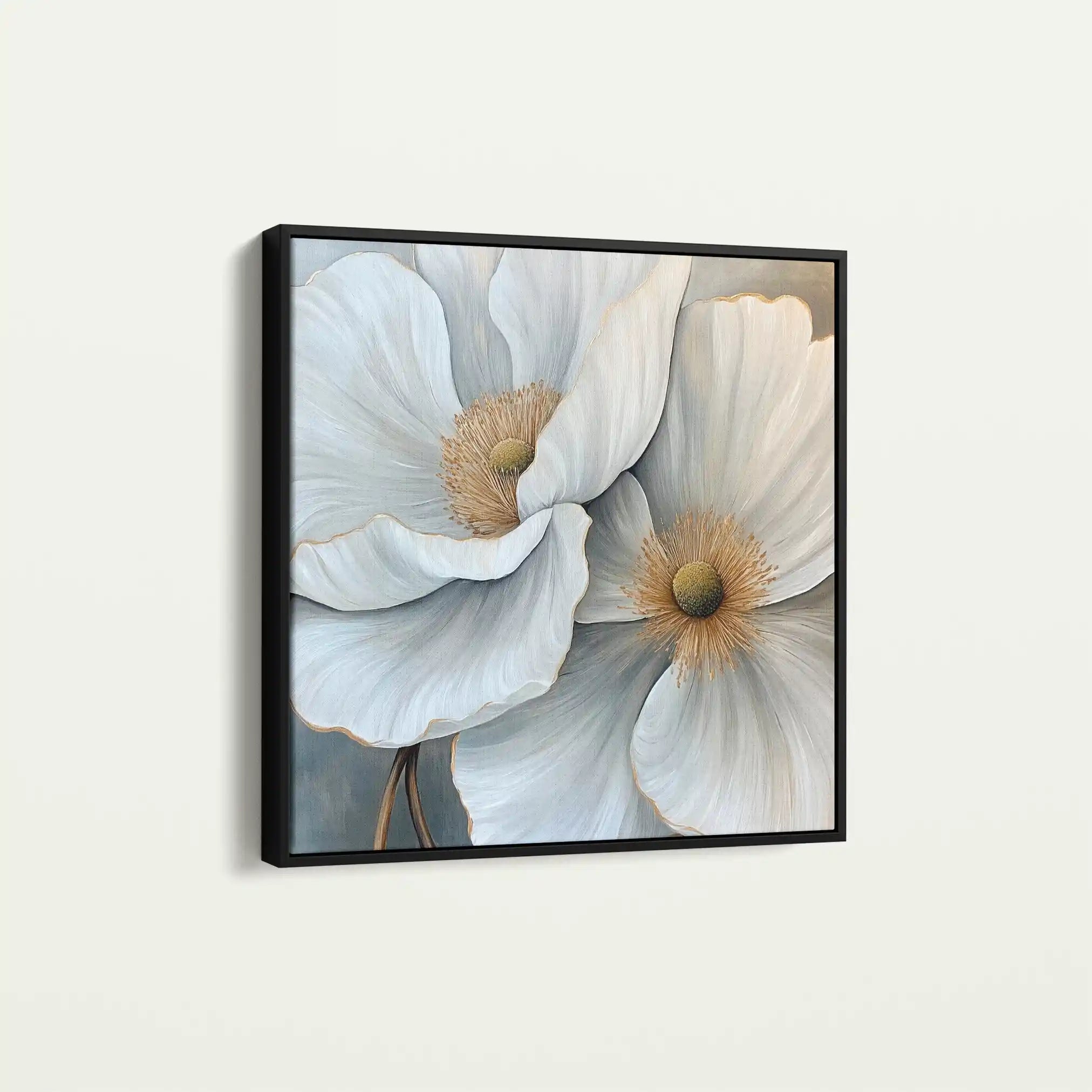 Floral 1360 Canvas Art 16" x 16" / 40 x 40 cm / Black