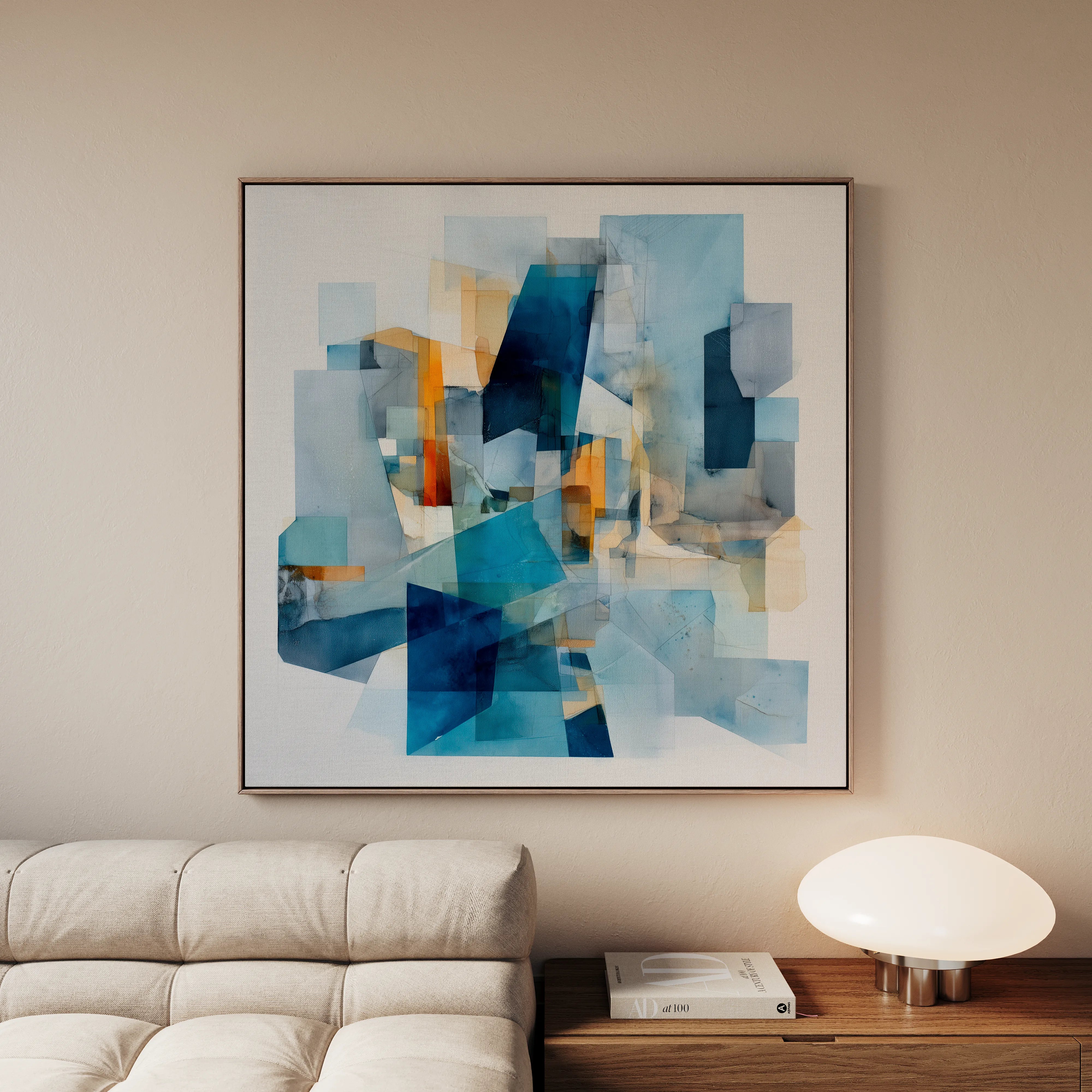 Abstract 1361 Canvas Art 16" x 16" / 40 x 40 cm / Black