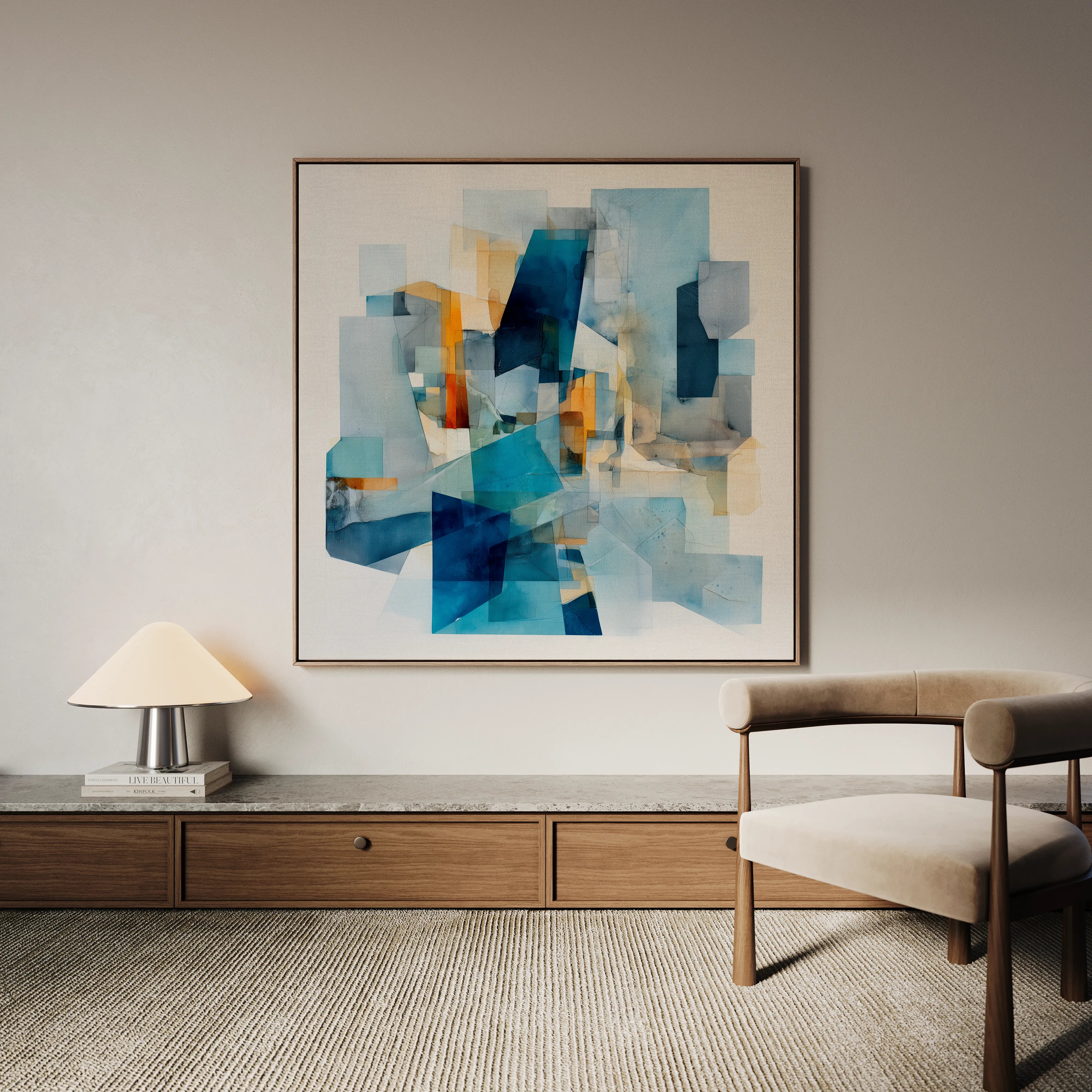 Abstract 1361 Canvas Art 16" x 16" / 40 x 40 cm / Black