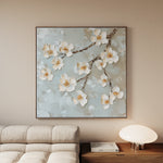 Floral 1361 Canvas Art 16" x 16" / 40 x 40 cm / Black