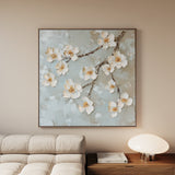Floral 1361 Canvas Art 16" x 16" / 40 x 40 cm / Black