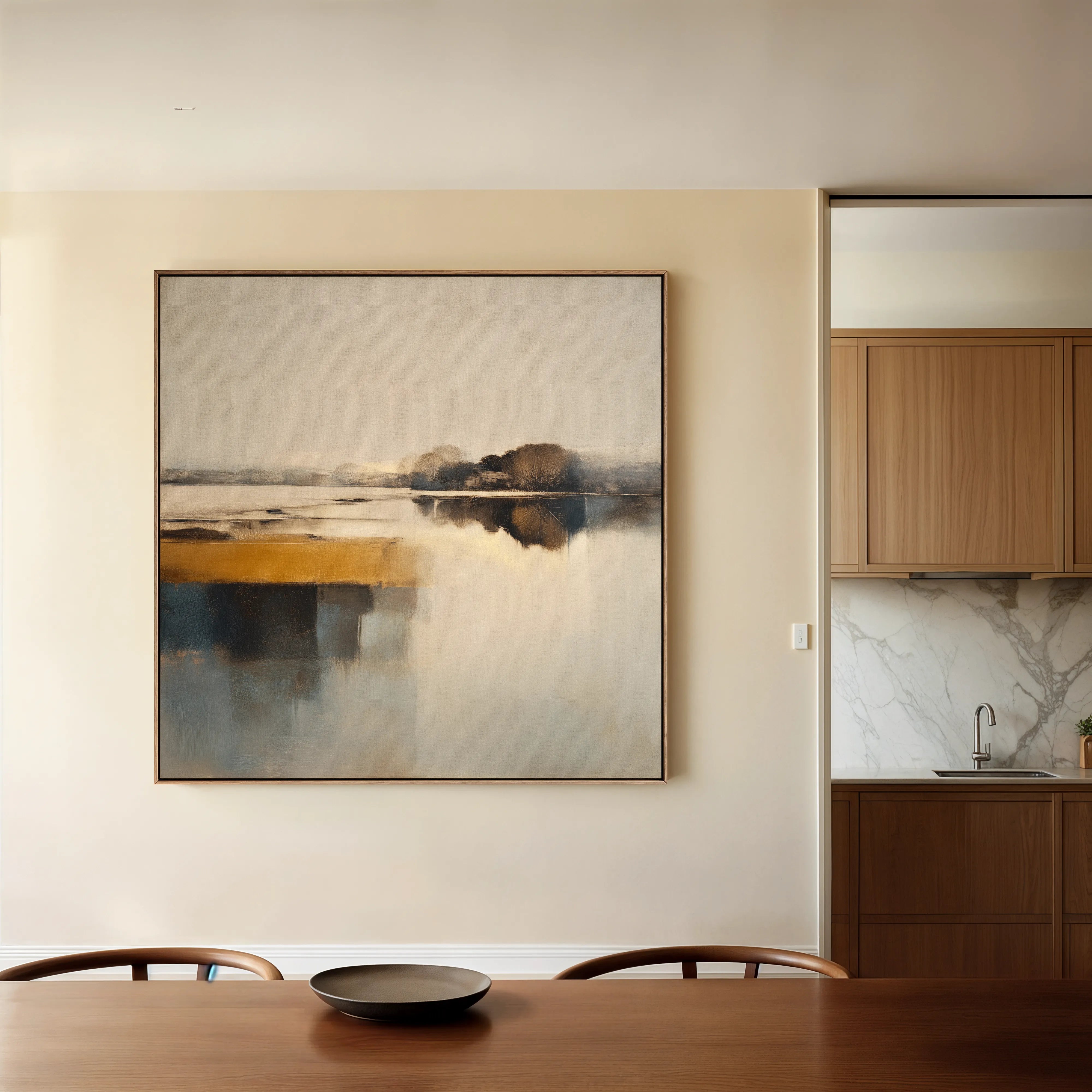 Abstract 1362 Canvas Art 16" x 16" / 40 x 40 cm / Black