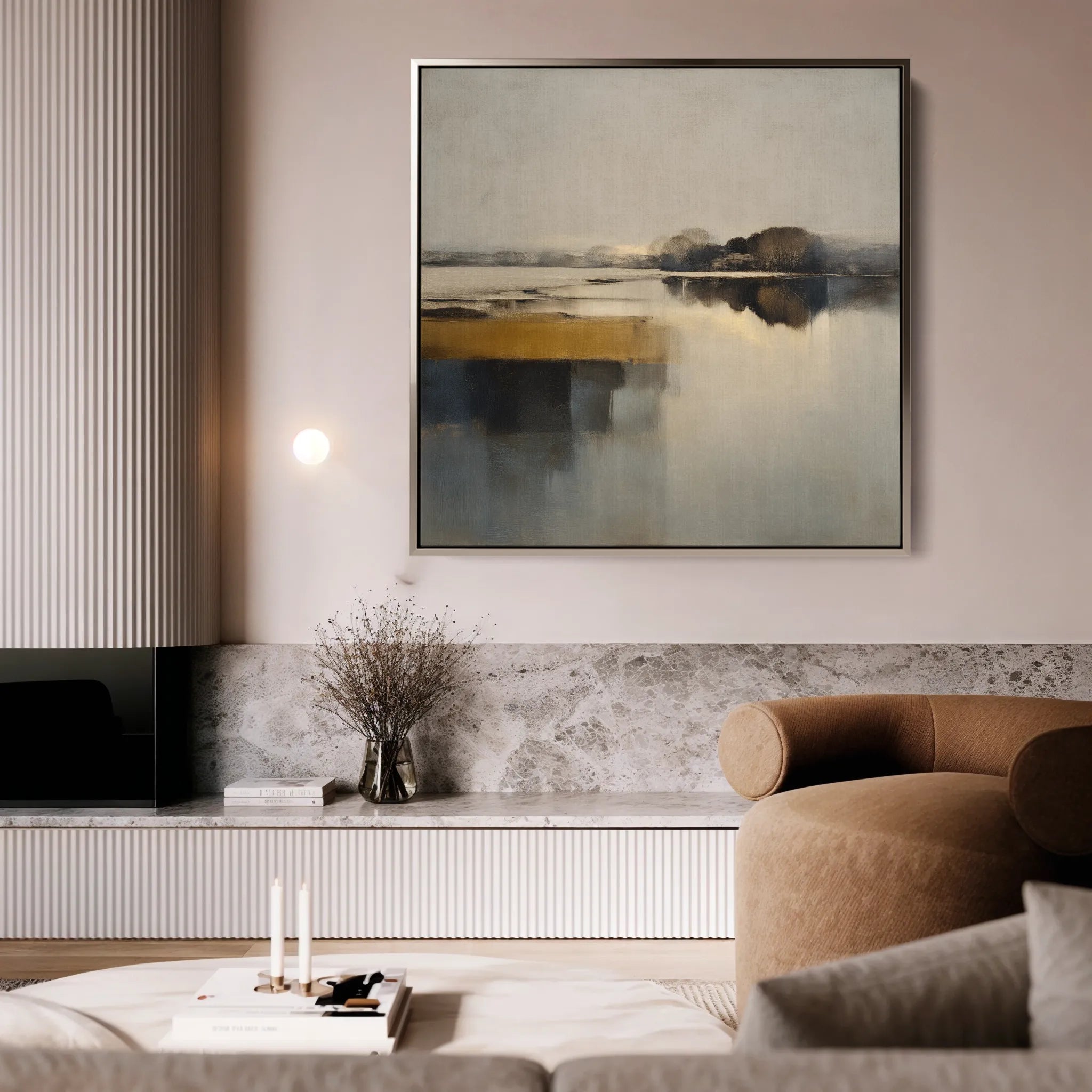 Abstract 1362 Canvas Art 16" x 16" / 40 x 40 cm / Black