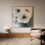 Floral 1362 Canvas Art 16" x 16" / 40 x 40 cm / Black