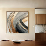 Abstract 1363 Canvas Art 16" x 16" / 40 x 40 cm / Black