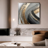 Abstract 1363 Canvas Art 16" x 16" / 40 x 40 cm / Black