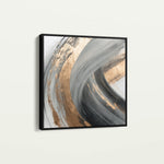Abstract 1363 Canvas Art 16" x 16" / 40 x 40 cm / Black